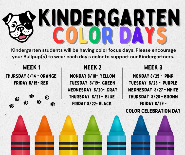 Kindergarten Color Days