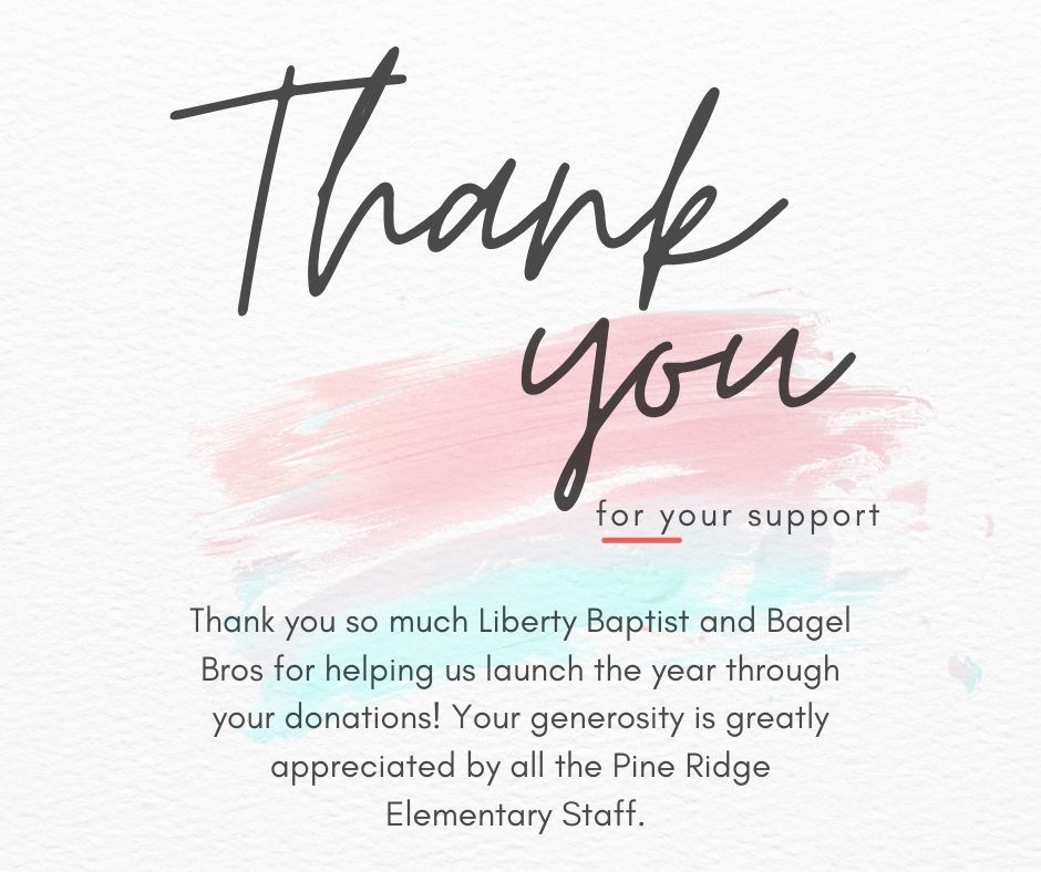 Thank you Liberty Baptist and Bagel Bros for your donations that helped us start the year off right. 