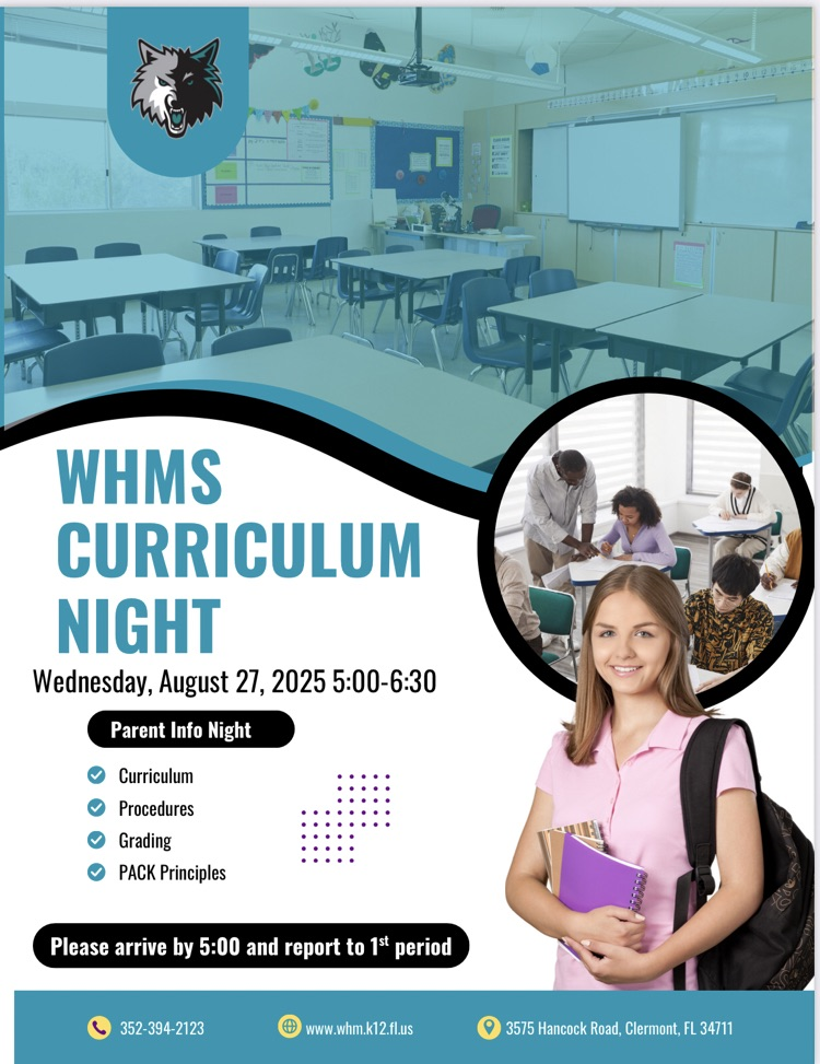 curriculum night 8/27 5:00pm