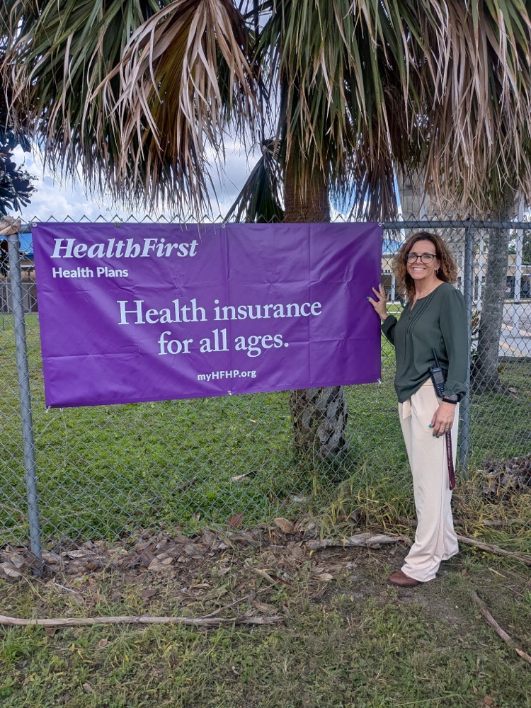 Mrs. Werner with new banner