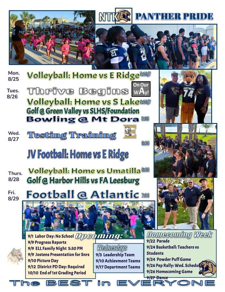 Need to Know for the Week of August 25th.