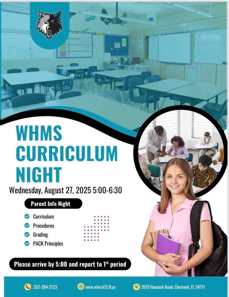 8/27 5:00 WHMS curriculum night 