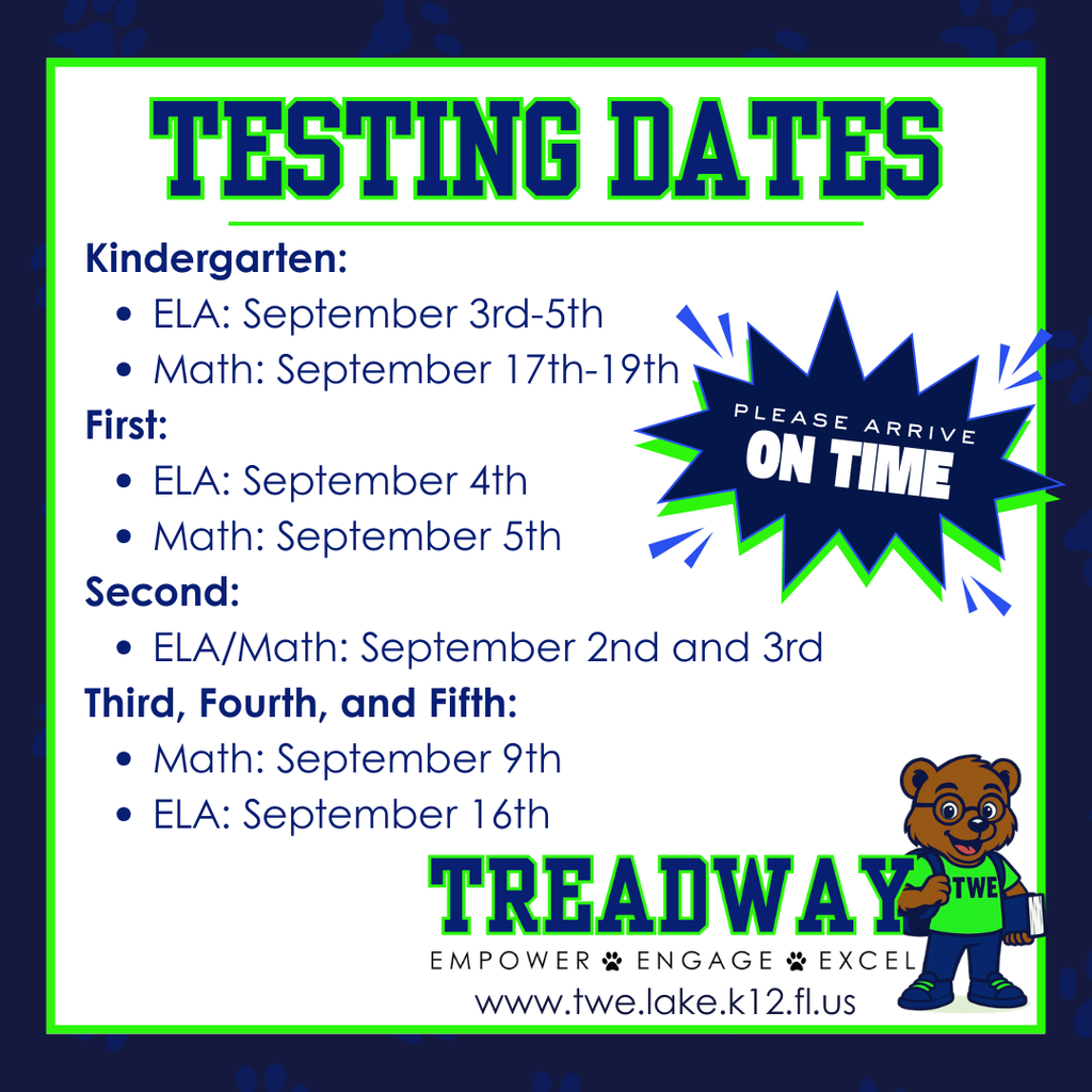 testing dates