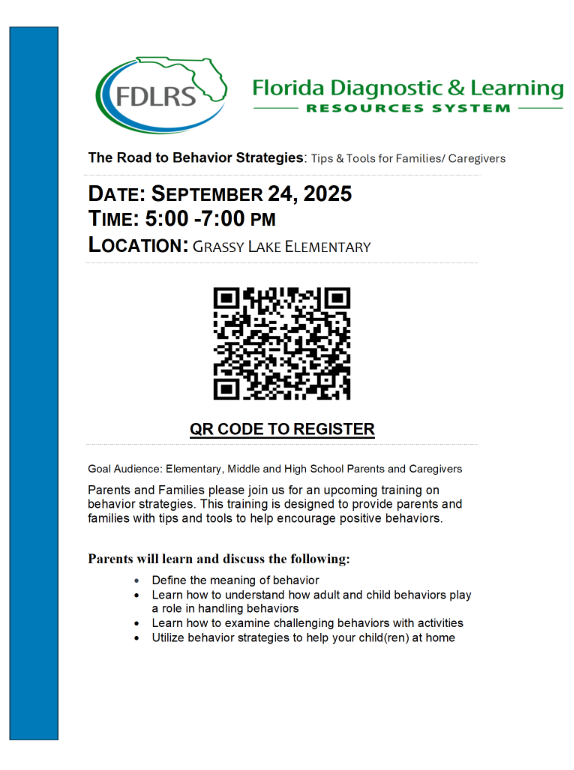 Florida Diagnostic & Learning Parent Meeting Flyer