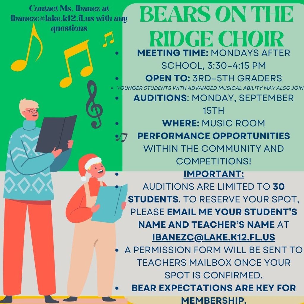 Bears on the Ridge Choir invitation