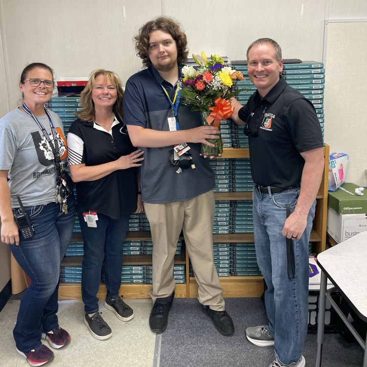  UHS Rookie Teacher of the Year, Jack Commerford with Assistant Principals Theresa Camp & Tes Rogers, and Principal Brent Frazier