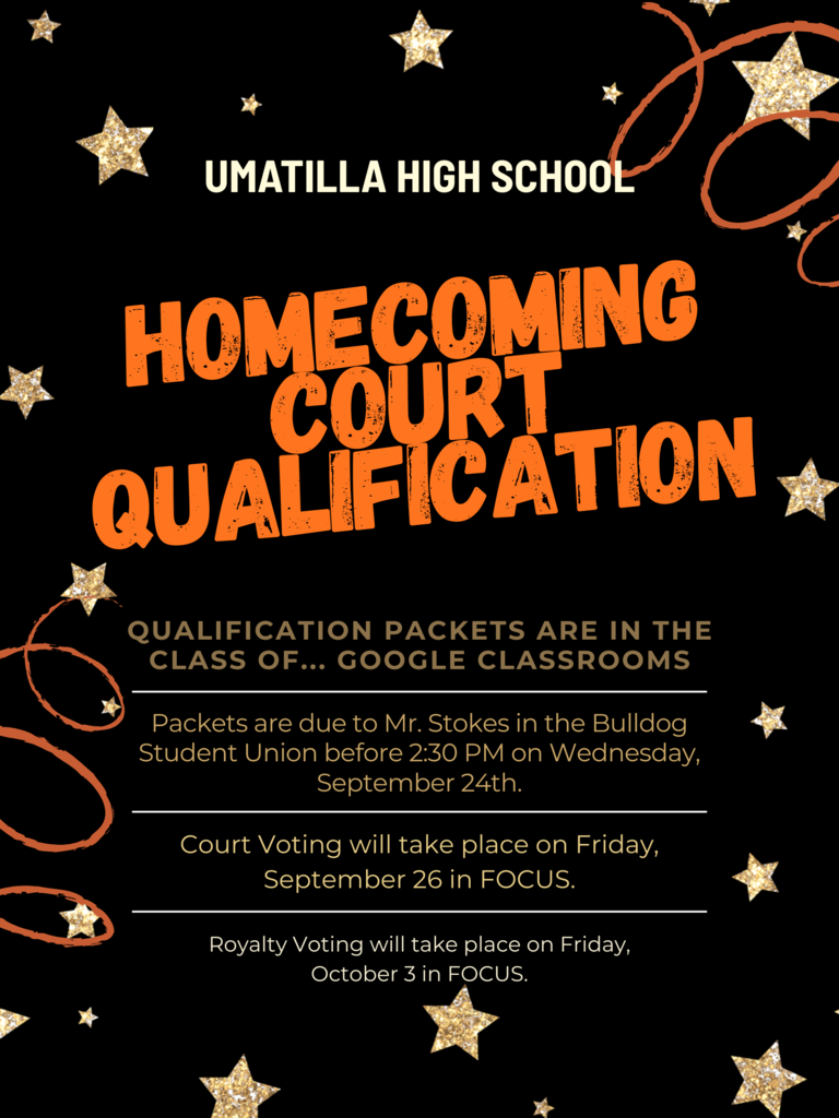 Homecoming Court Qualification information.