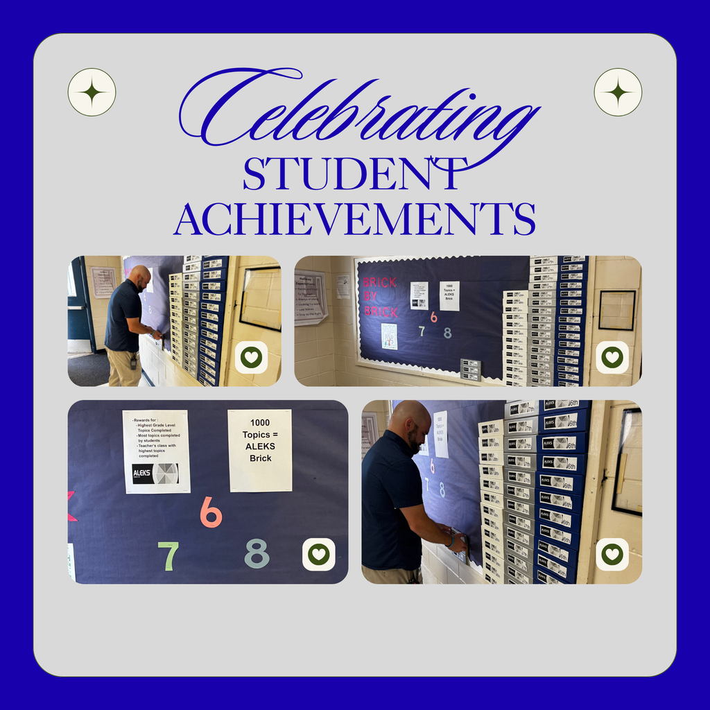 Celebrating student achievements. 1000 topics = aleks brick