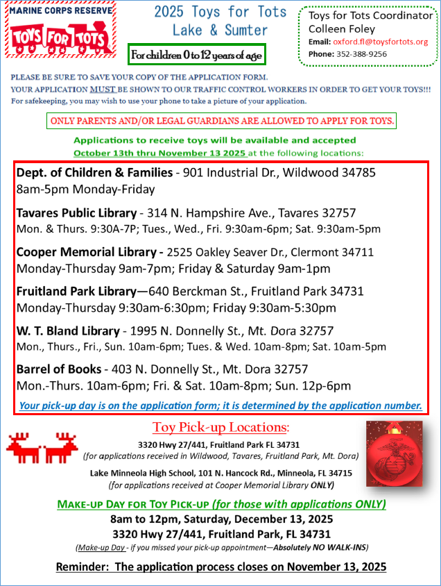 Toys for Tots information