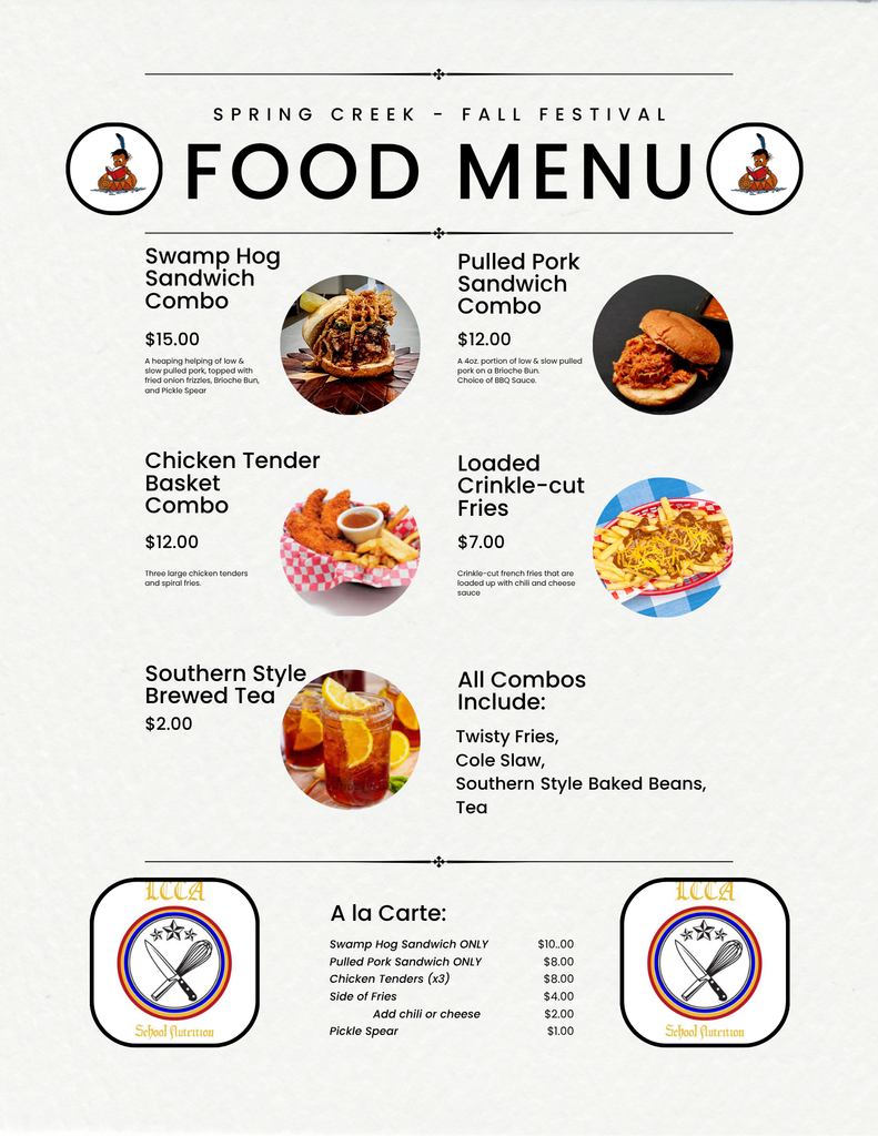 Festival Food Menu