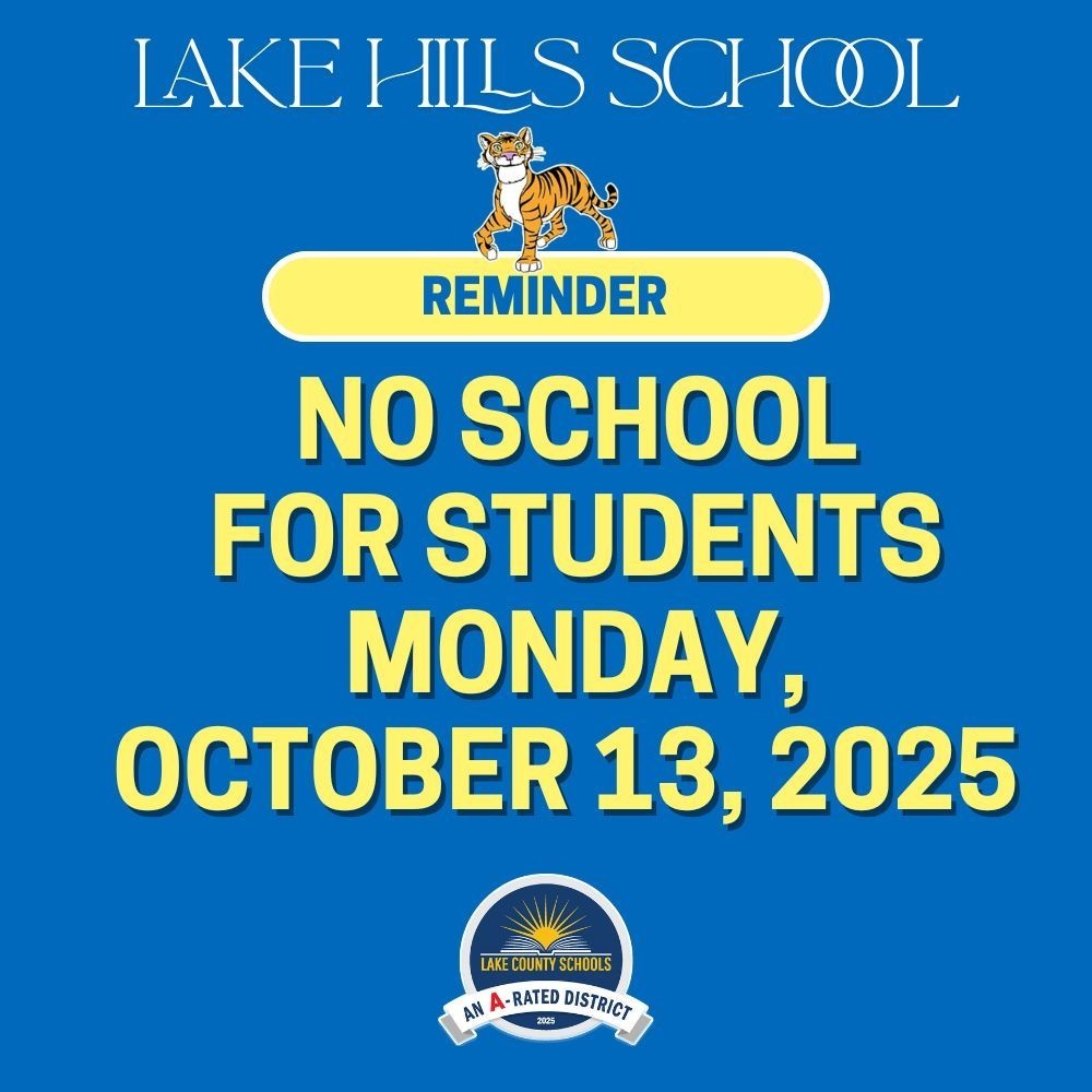 No school for students on Monday, October 13, 2025