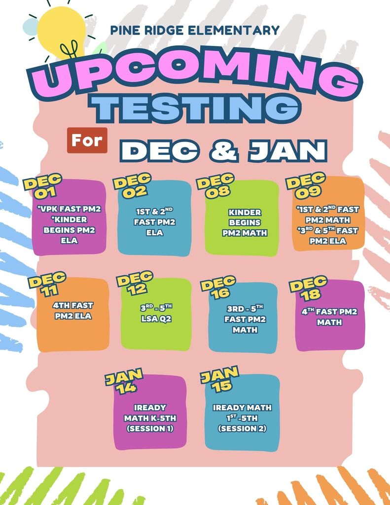 December and January testing dates