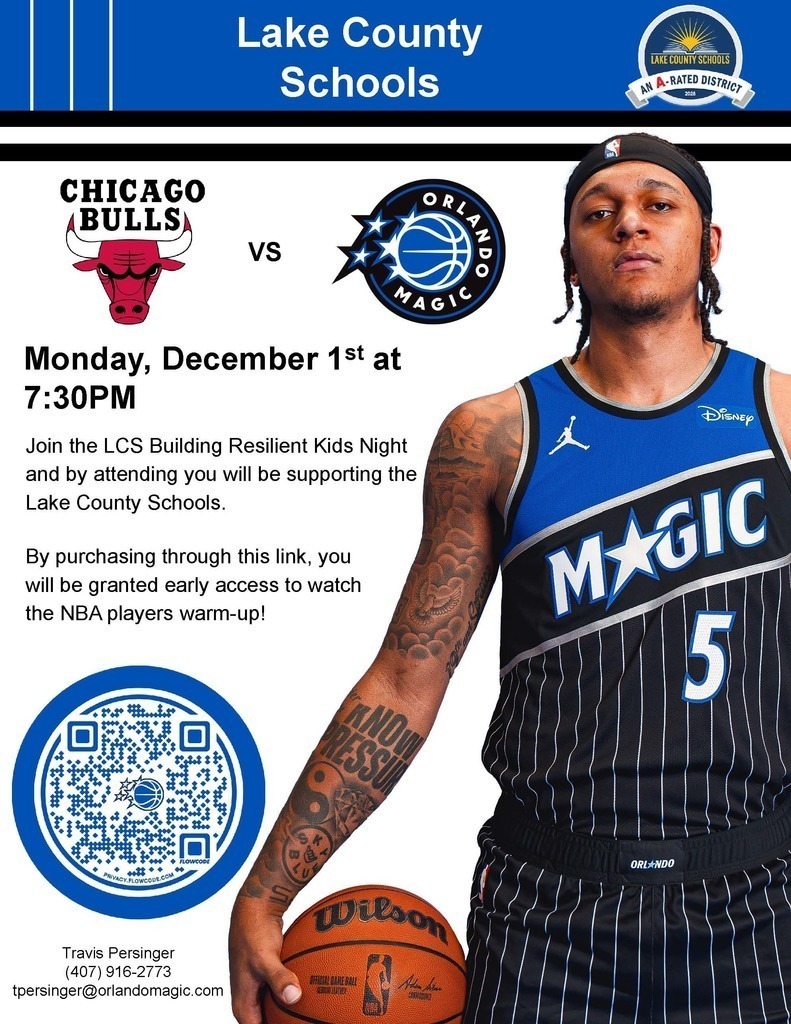 Image of man in Orlando Magic Uniform. Chicago Bulls vs Orlando Magic Monday, December 1st, at 7:30 p.m. 