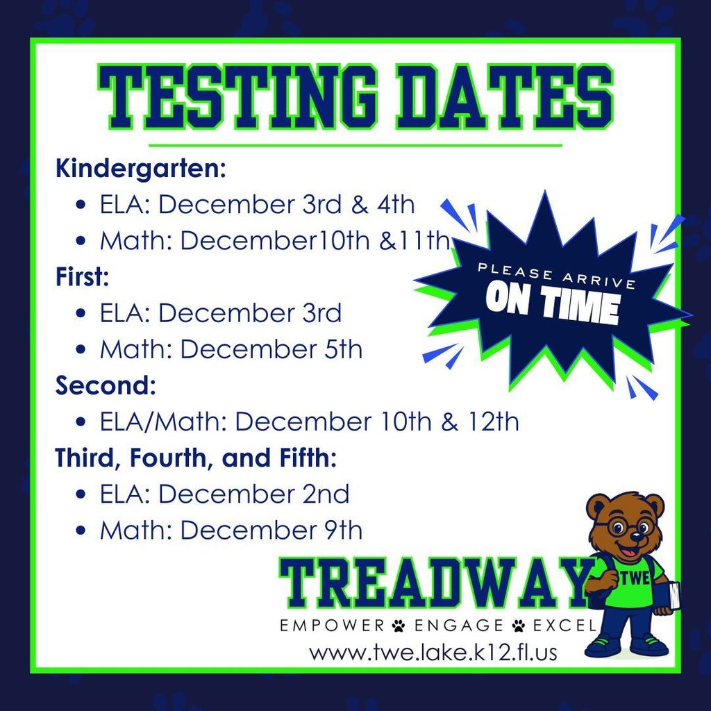 TWE - testing dates