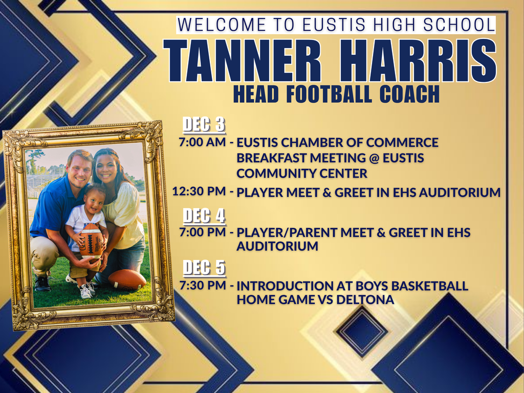Welcome Tanner Harris to EHS - New Head Football Coach