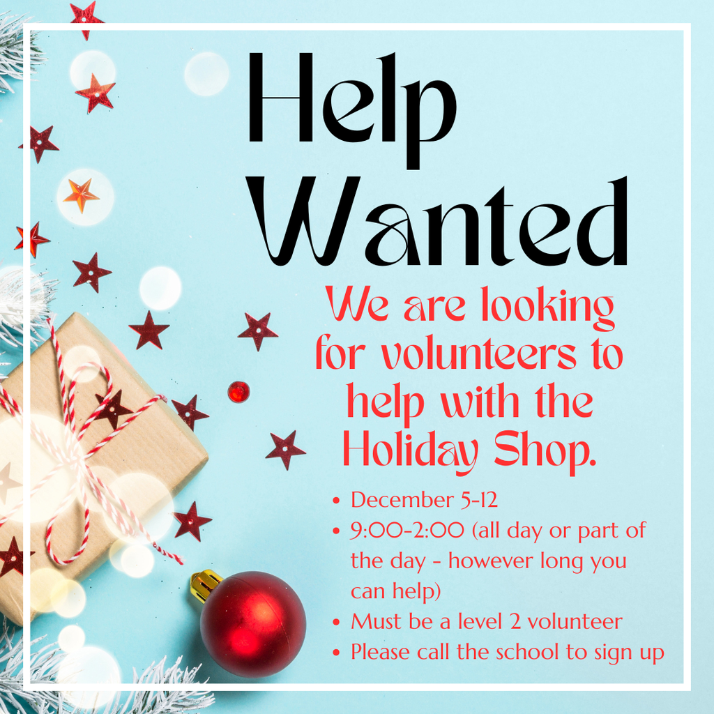 Holiday Shop Help Wanted 