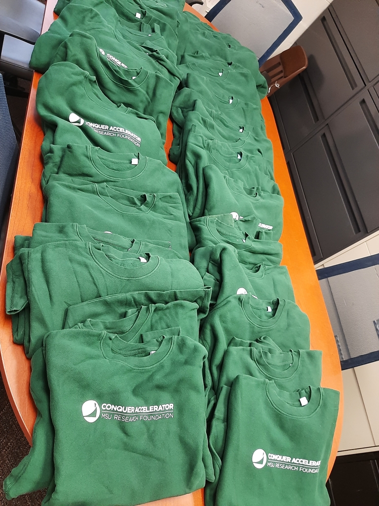 32 donated sweatshirts