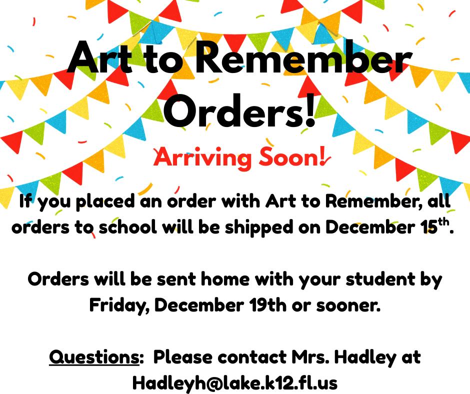 Art to Remember orders coming soon.