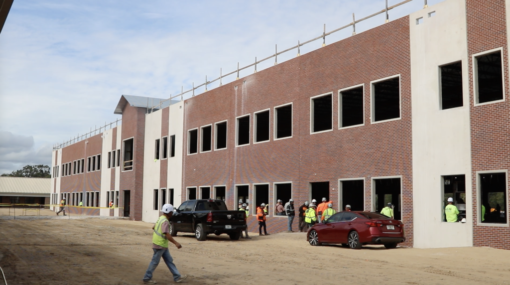 Construction on site of Beverly Shores Elementary School