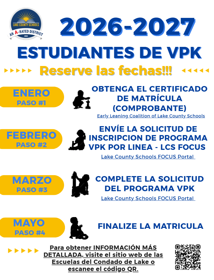 2026-2027 VPK Registration Flyer (Spanish)