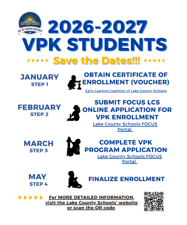 📣 Calling Future VPK Families! 📣 🎒 2026–2027 VPK Enrollment is coming up — save these dates!