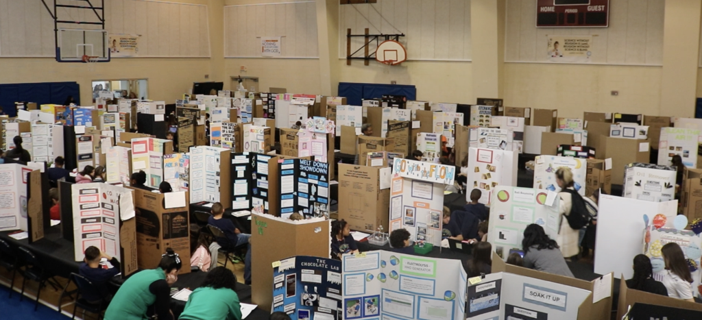 Room full of science projects