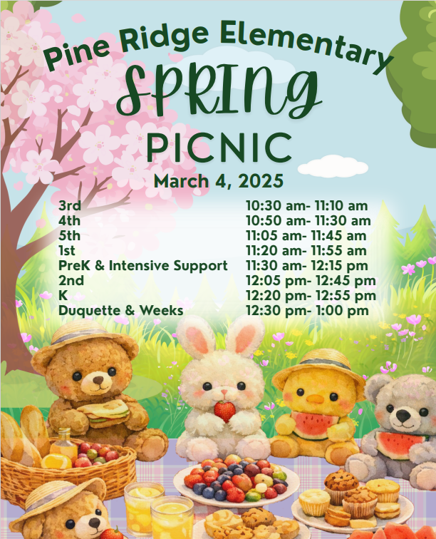 PRE Spring Picnic March 4th.