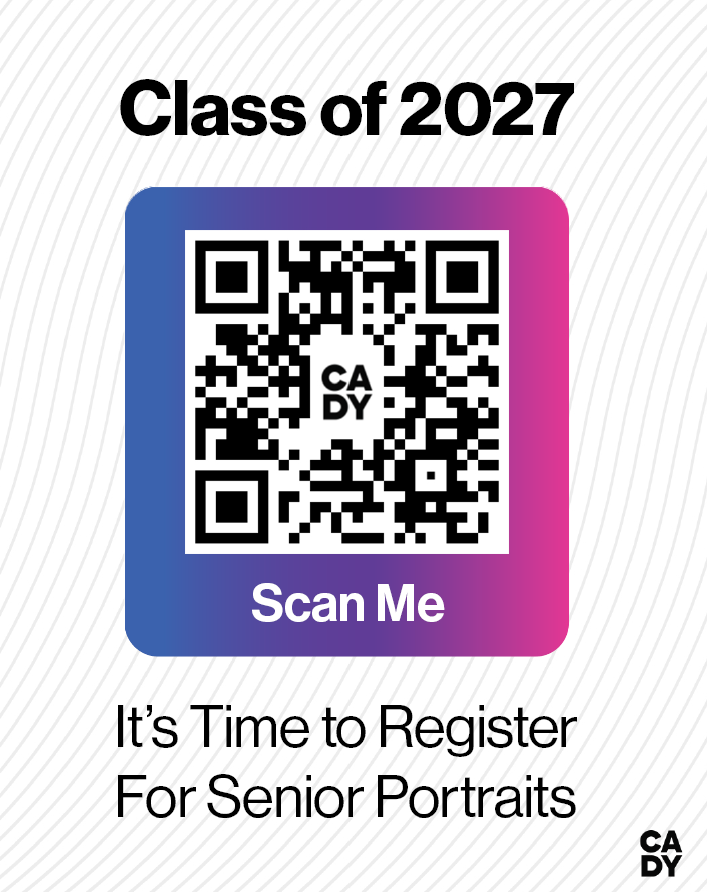 QR code for Class of '27 to register fro senior photos.