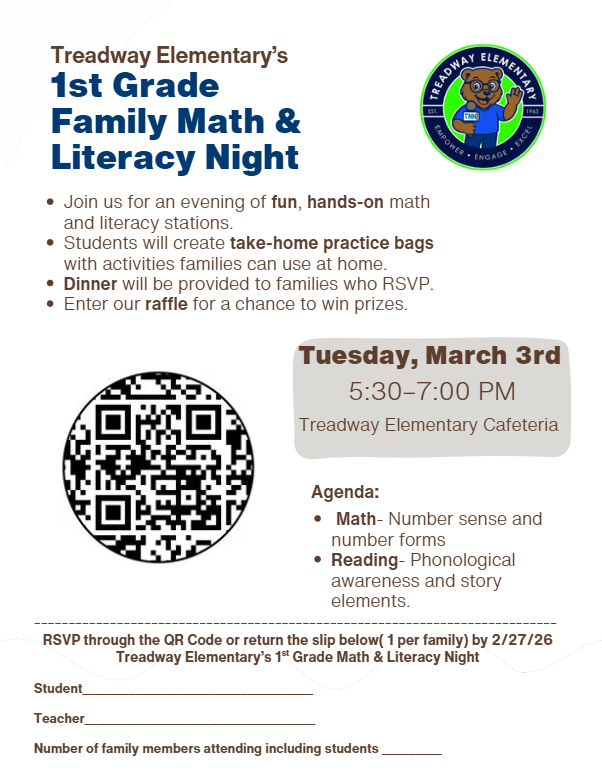 1st Grade Math/Literacy Night