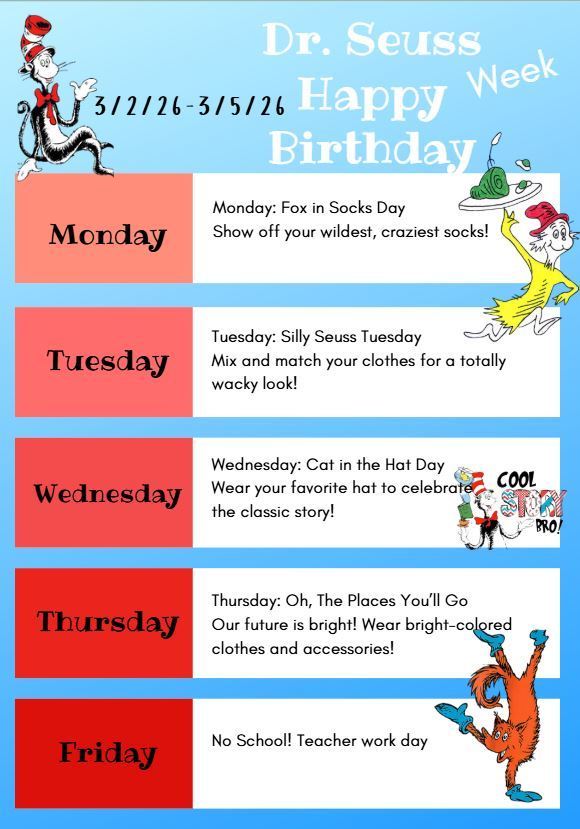 Seuss week 2026
