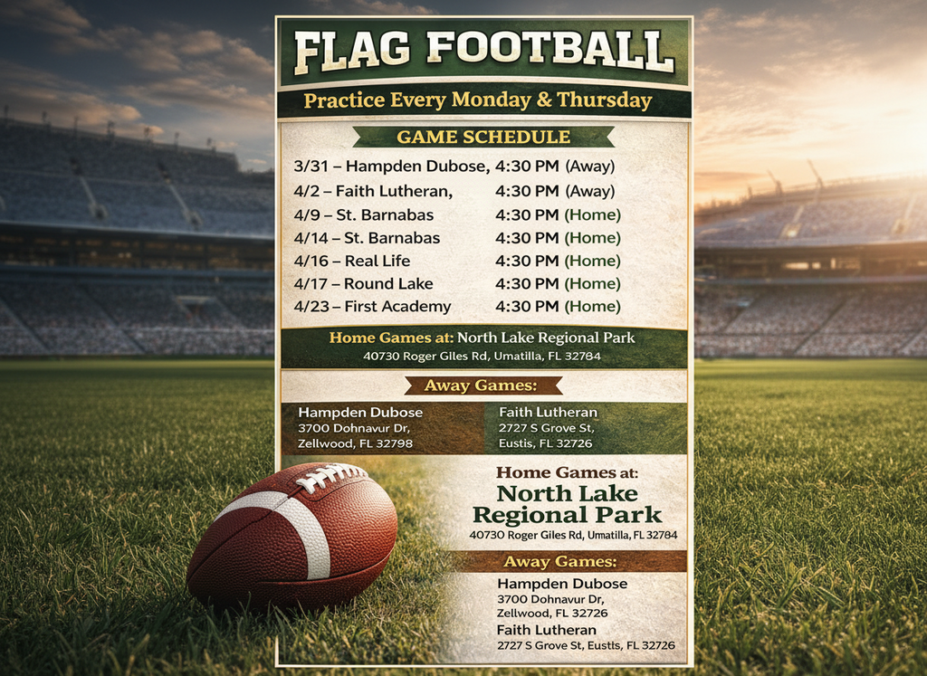 Spring Creek Flag Football Schedule