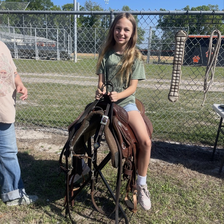 They had the opportunity to learn how to get on and off of a horse saddle.