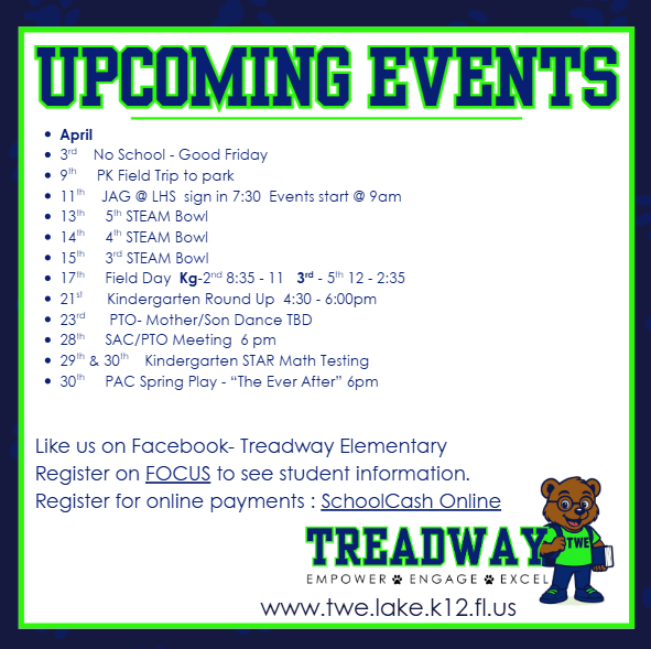 April Upcoming Events