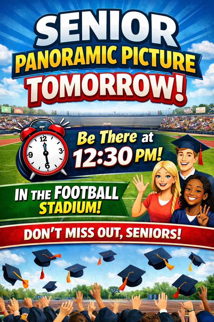 Advertisement for the senior panoramic picture.