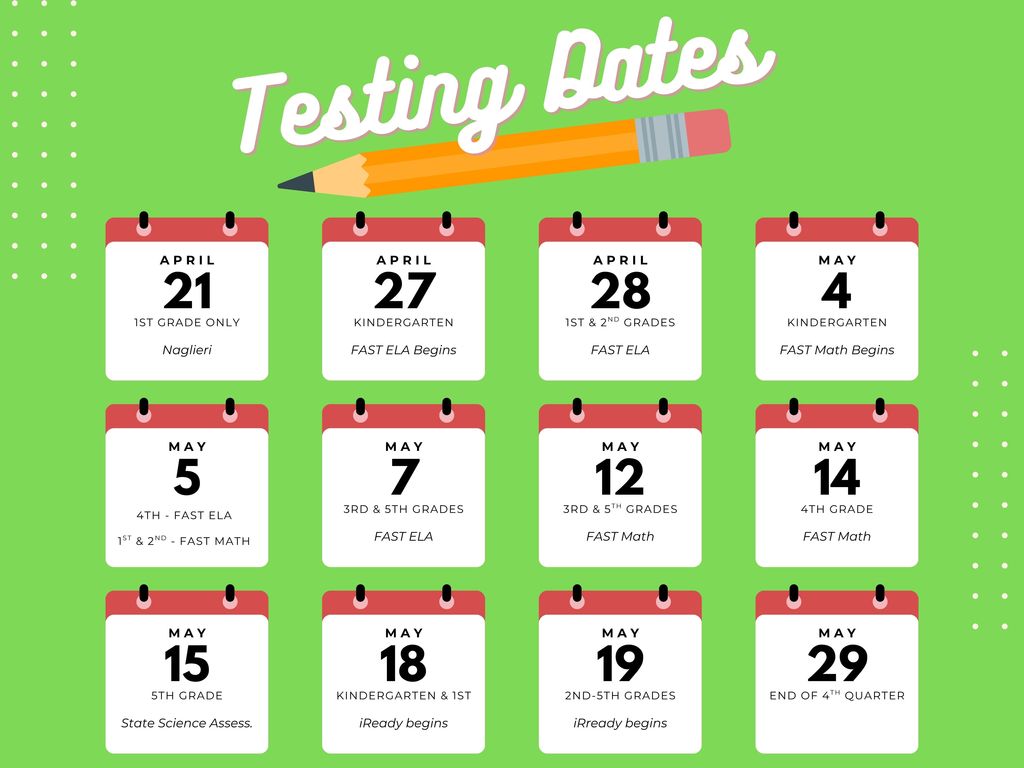 Upcoming Testing Dates