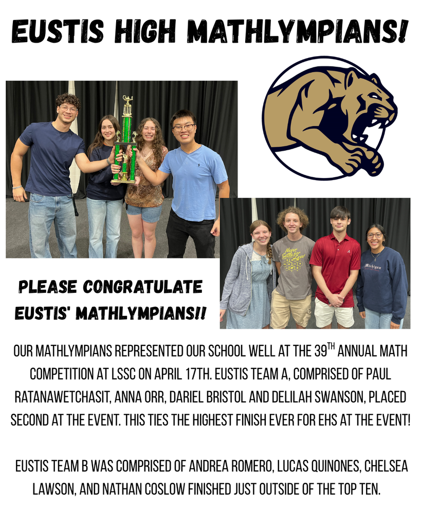 EHS Mathlympians Placed 2nd!!