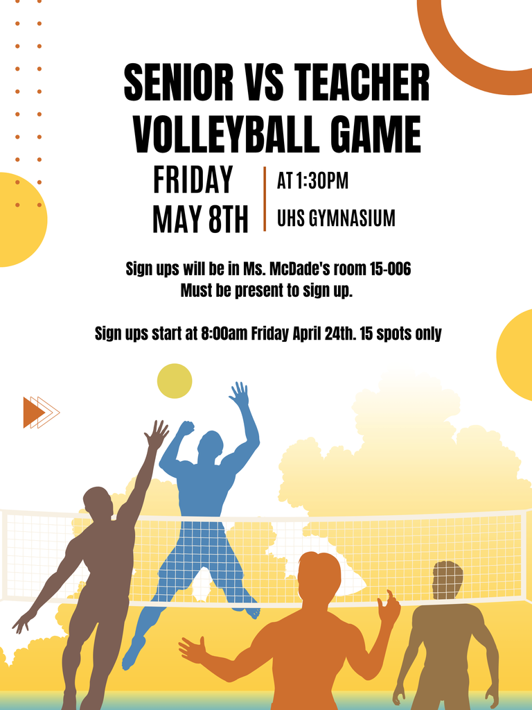 FLyer for the student versus teacher volleyball game.