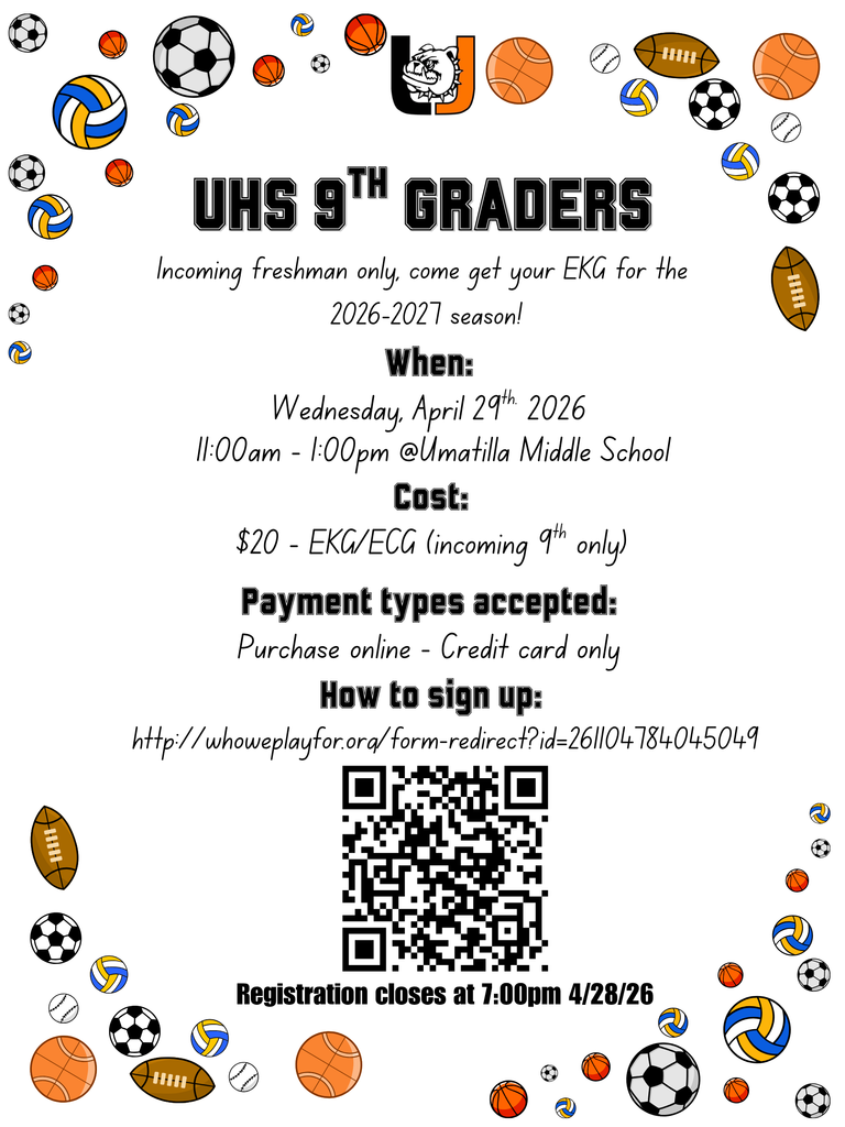 Heart screening flyer for UHS sports