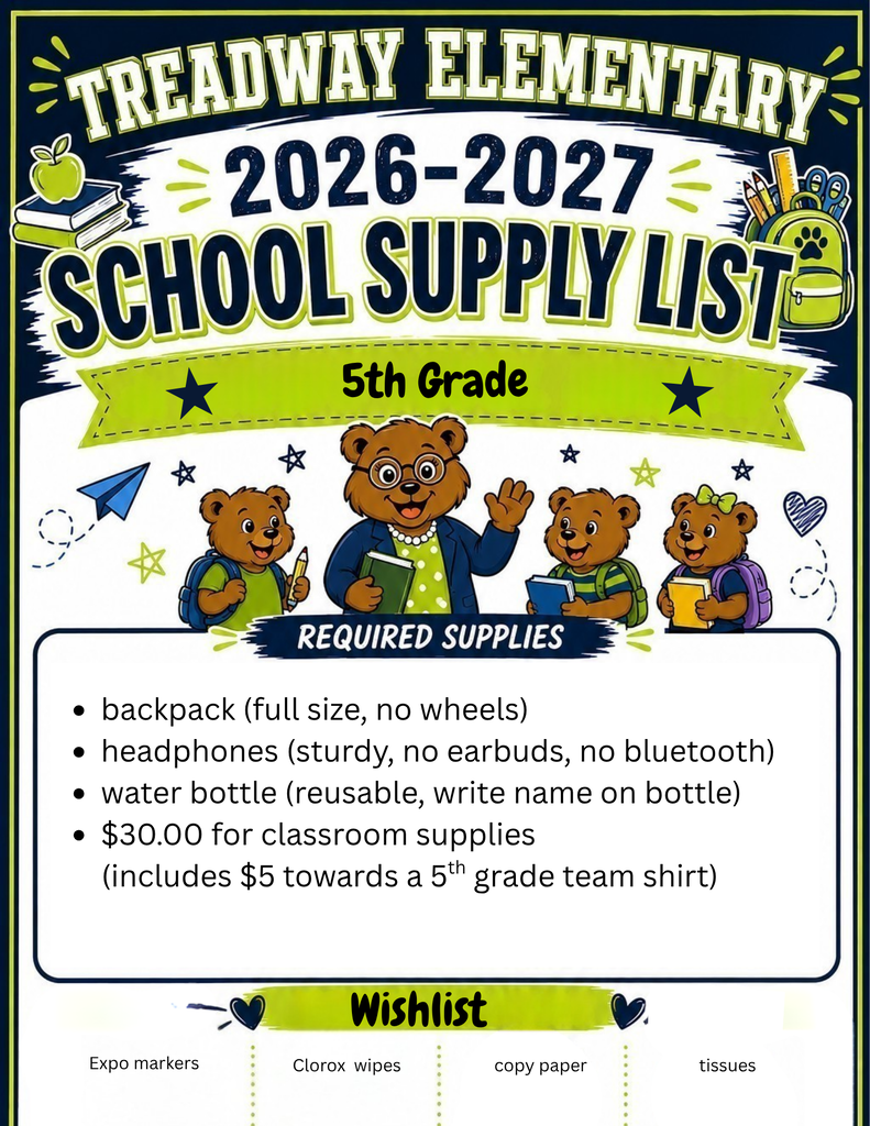 5th grade supply list