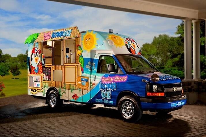 This is a picture of the Kona Ice Truck that will be selling snow cones at the event.