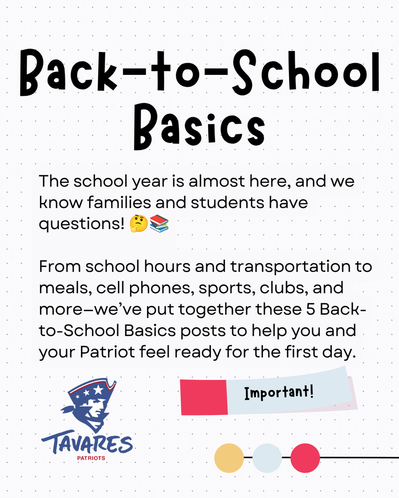 A page titled "Back-to-School Basics" with text and icons. It has a title, a description, and a red flag icon.