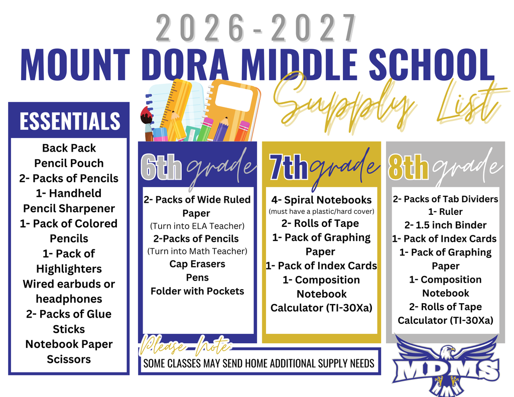 2026-2027 School Supply List