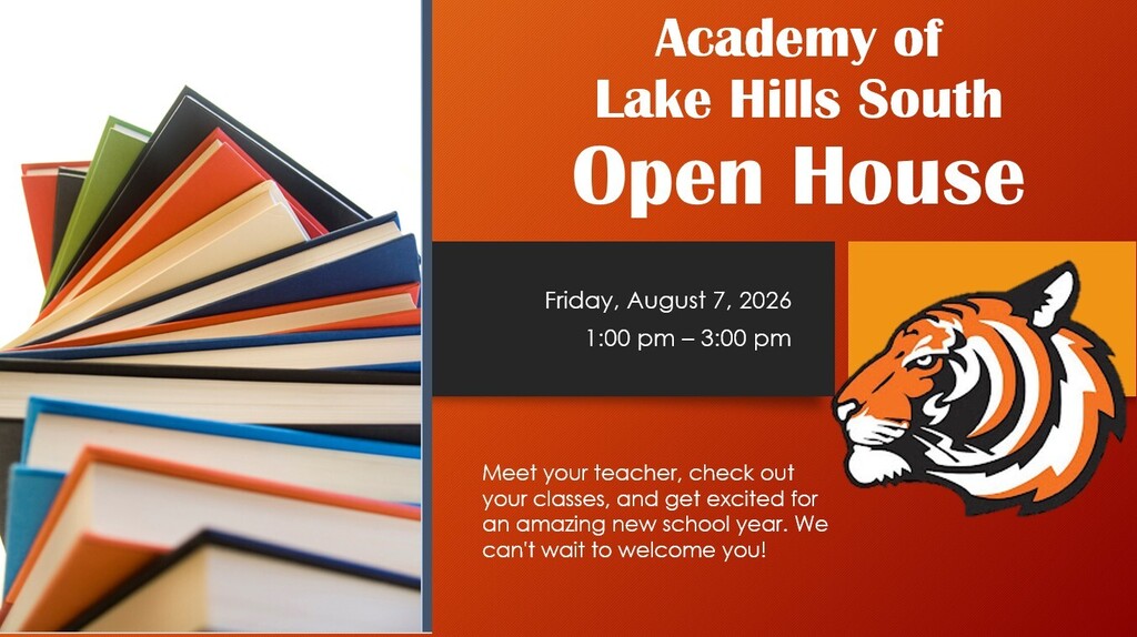 Open House flyer. Friday, August 7, 2026. 1:00-3:00