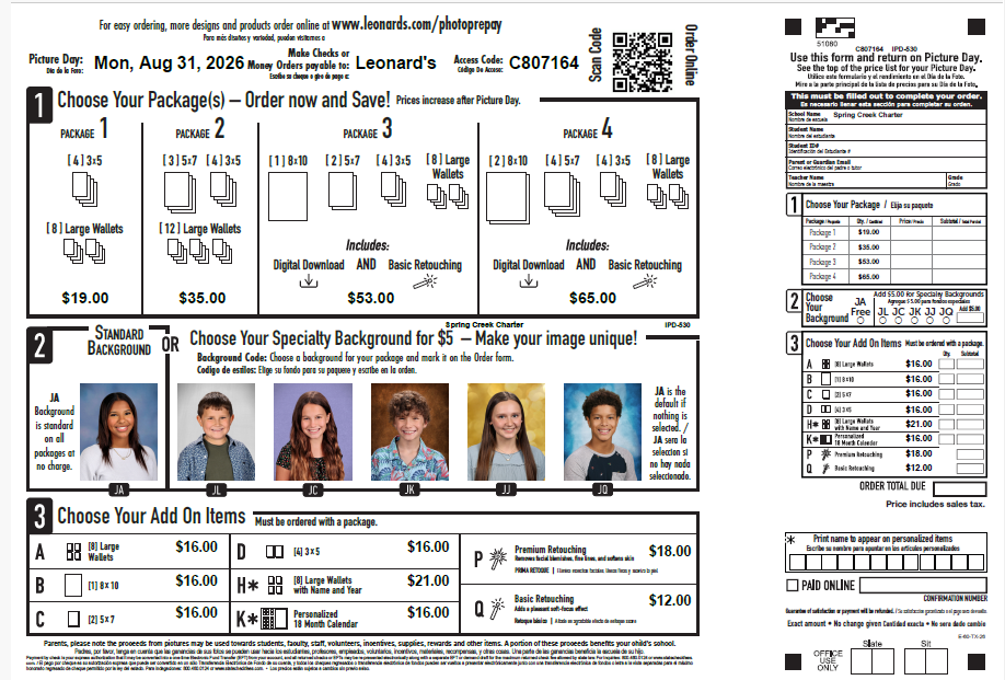 Picture order form