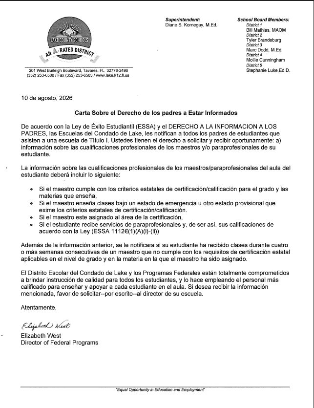 A document in Spanish with a header, footer, and centered text. The header reads "Carta Sobre Derecho a la Información."