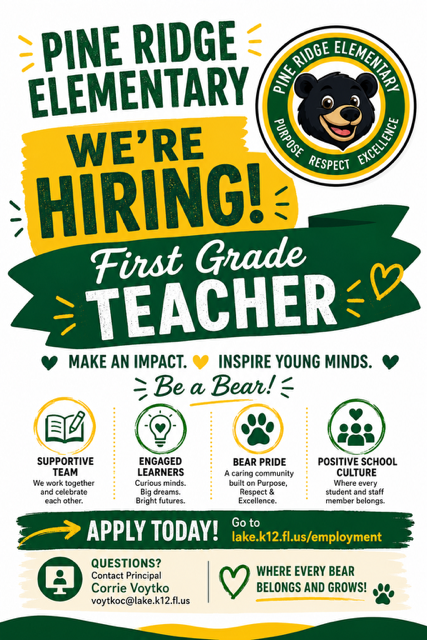 Hiring 1st Grade Teacher
