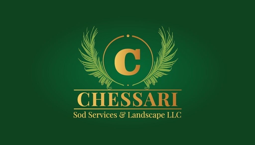 Green background with a gold logo featuring "C" and "CHESSARI" in gold font, with leaves design.