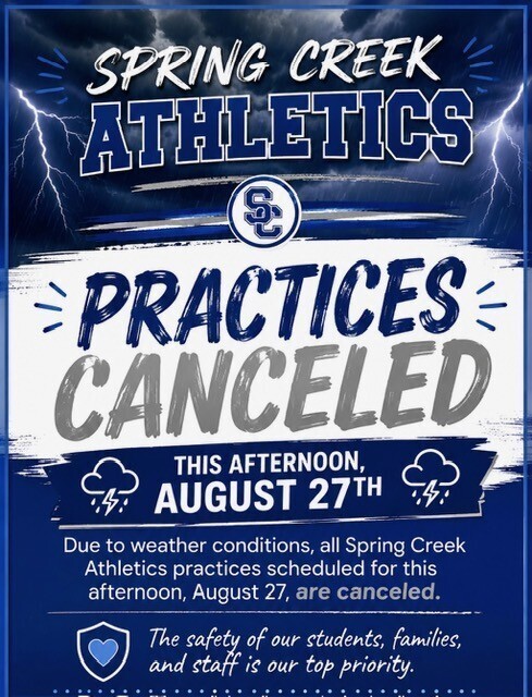 Athletic Practices Cancelled on 8/27