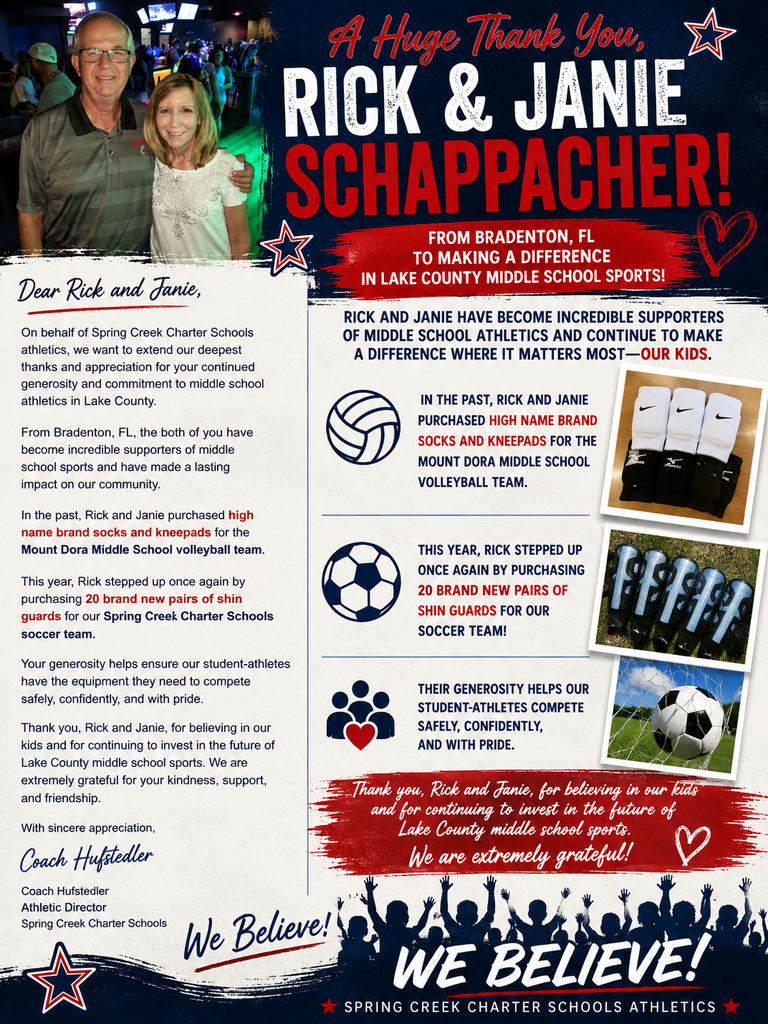 Thank you, Rich and Janie Schappacher