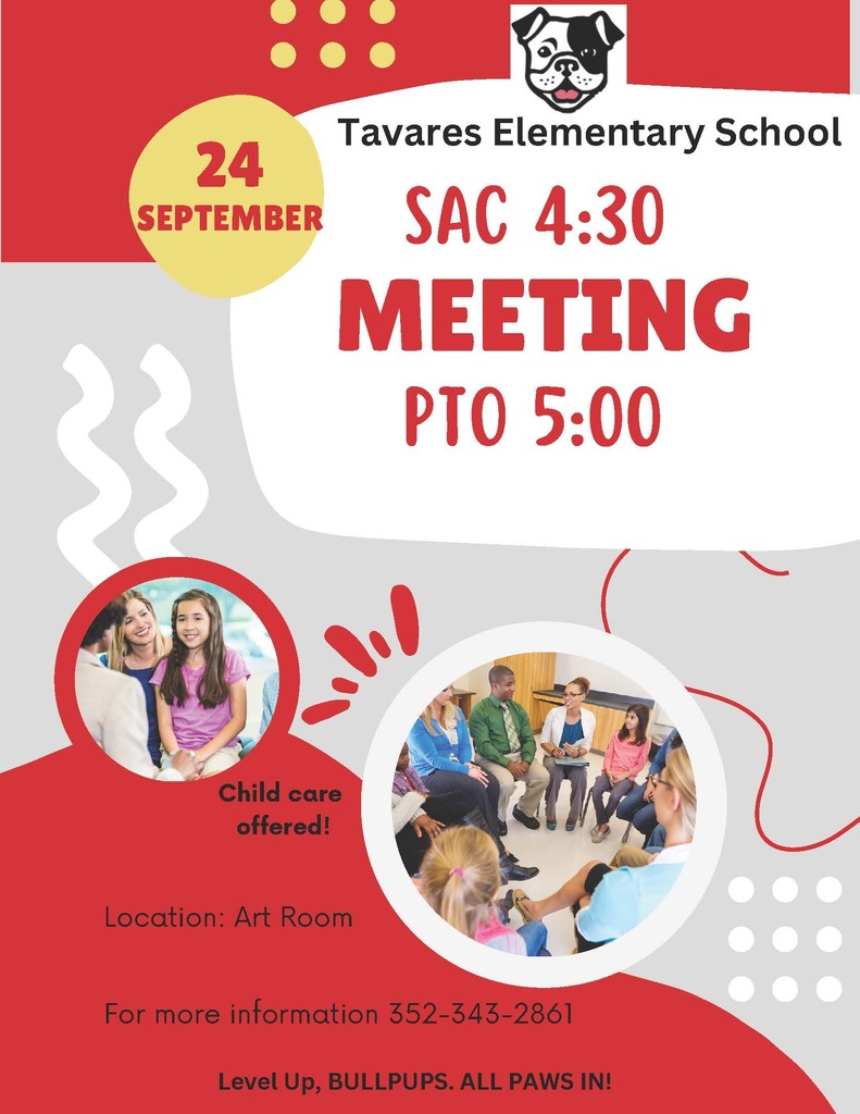 Join us for the September PTO meeting.  Thursday, 9/24/2026 at 5:00 pm in the art room.  The SAC meeting will be at 4:30 pm.  Come and Learn about the benefits of volunteering and how you can make a difference!